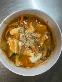 お一人様クリームタコライス味豆腐野菜炒め-レシピのメイン写真