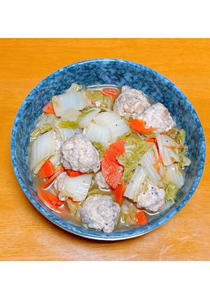 胃にやさしい鶏団子と白菜の煮物-レシピのメイン写真