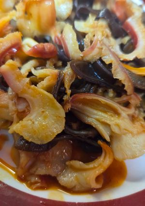 ホッキ貝のひもとキクラゲの豆板醤炒め-レシピのメイン写真