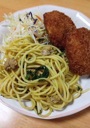 ツナとほうれん草のカレーパスタ-レシピのメイン写真