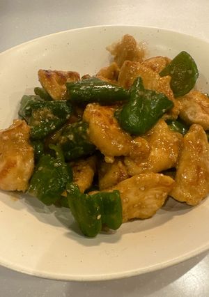 鶏むね肉とピーマンの胡麻味噌炒め-レシピのメイン写真