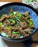 我が家のかんたん焼肉丼　こま切れ牛肉で