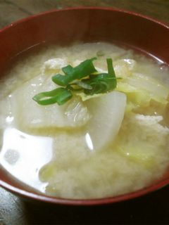 白菜と大根のお味噌汁-レシピのメイン写真
