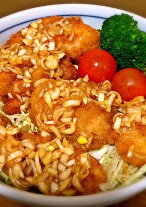 チキンカツで油淋鶏(ユーリンチー)丼-レシピのメイン写真