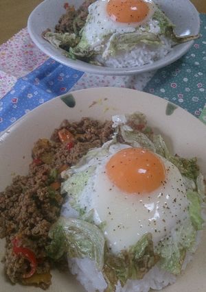 白菜の目玉焼きのせランチ-レシピのメイン写真