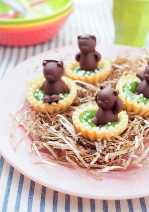 お風呂にいるようなクマの抹茶チョコタルト-レシピのメイン写真