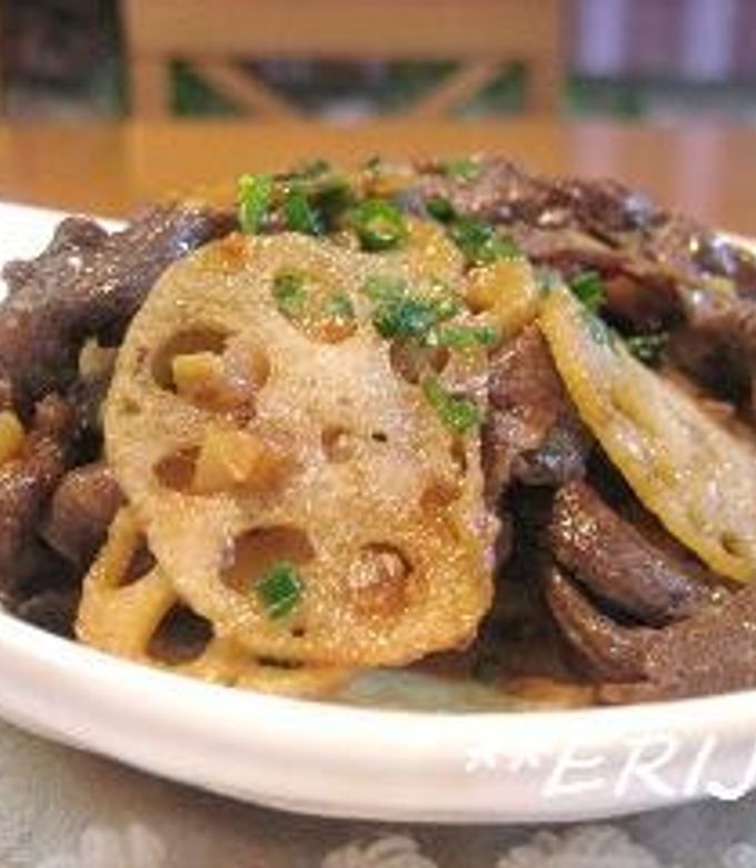 牛肉とレンコンのオイスターソース炒め♪♪-レシピのメイン写真