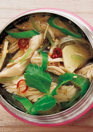 鶏ササミと長ねぎのオイスタースープ-レシピのメイン写真