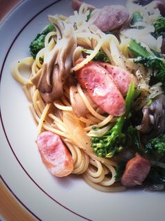 菜の花と舞茸の和風パスタ-レシピのメイン写真