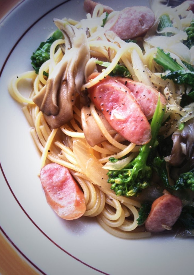 菜の花と舞茸の和風パスタ-レシピのメイン写真