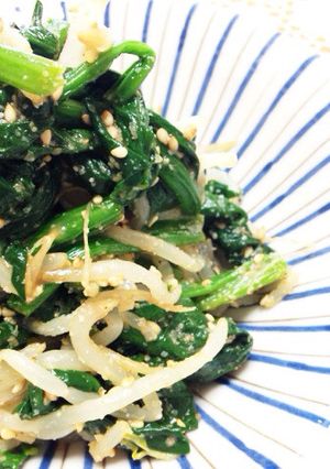 あと一品！法蓮草ともやしの胡麻味噌和え-レシピのメイン写真