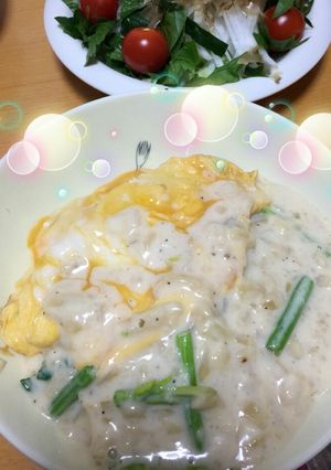 ふわとろ卵のクリームソースオムライス-レシピのメイン写真