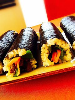 恵方巻にも☆焼肉ビビンバ太巻き☆巻き方-レシピのメイン写真