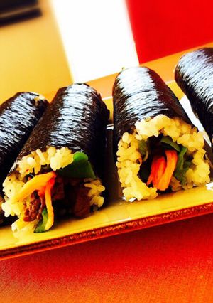 恵方巻にも☆焼肉ビビンバ太巻き☆巻き方-レシピのメイン写真