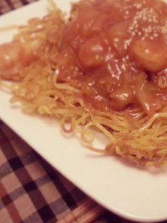 ラーメン屋さんのあんかけ焼きそばの麺!-レシピのメイン写真