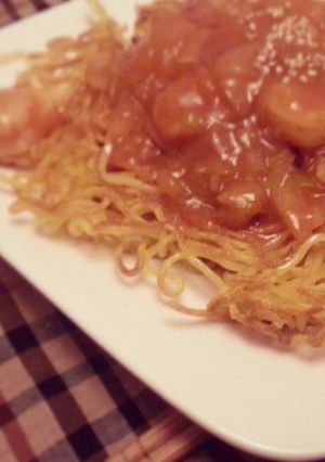 ラーメン屋さんのあんかけ焼きそばの麺！-レシピのメイン写真