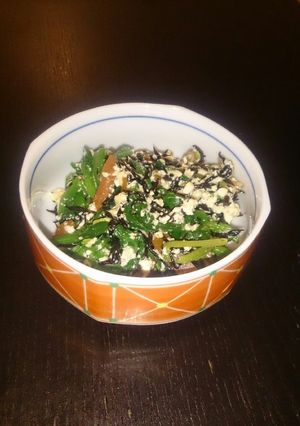 残ったひじきの煮物でほうれん草の白和え-レシピのメイン写真