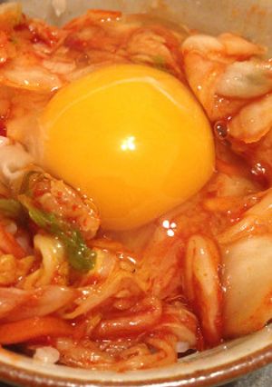 手間なし！韓国産キムチの卵かけご飯-レシピのメイン写真