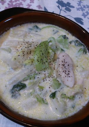♪白菜とチンゲン菜のクリームスープ♪-レシピのメイン写真