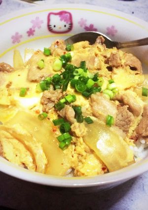 簡単他人丼！豚肉を鶏肉にすれば親子丼!-レシピのメイン写真