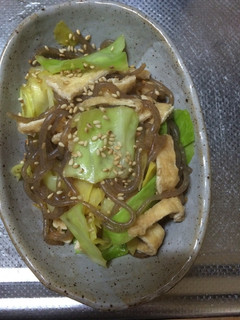 キャベツと油揚げと糸こんの炒め-レシピのメイン写真