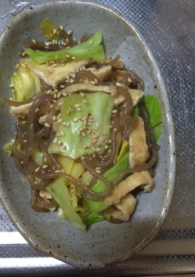 キャベツと油揚げと糸こんの炒め-レシピのメイン写真