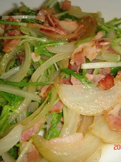 水菜のベーコン炒め。-レシピのメイン写真