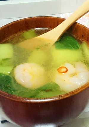 チンゲン菜とエビのエスニックスープ-レシピのメイン写真