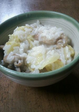 鶏もも肉と白菜の雑炊-レシピのメイン写真