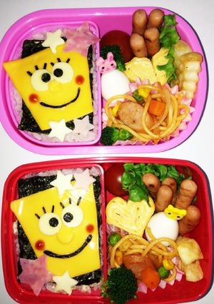キャラ弁♡スポンジボブ-レシピのメイン写真