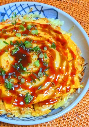 ツナともやしの炙りチーズお好み焼き-レシピのメイン写真