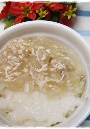 離乳食後期　鶏ミンチと野菜のあんかけかゆ-レシピのメイン写真