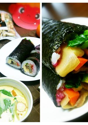 笑う人には福来る！福を招く恵方巻-レシピのメイン写真