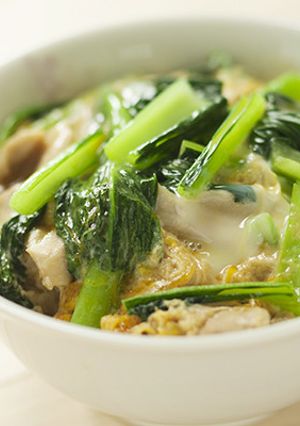 小松菜メインの親子丼-レシピのメイン写真