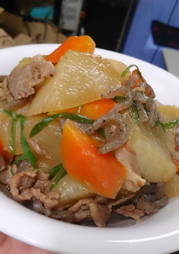 簡単☆時短☆そぎ大根と豚肉の煮物-レシピのメイン写真
