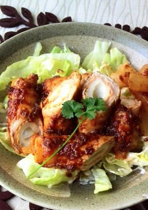 薄切り肉の竹輪と大根の巻き巻きロール-レシピのメイン写真
