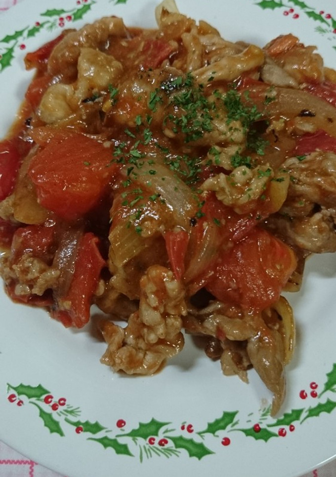 トマトと豚肉の炒めもの-レシピのメイン写真