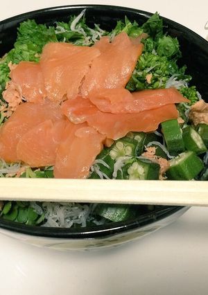 おとなの、菜の花二段鮭茶漬け丼-レシピのメイン写真