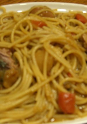 夫作！意外と美味！サバのカレーパスタ-レシピのメイン写真
