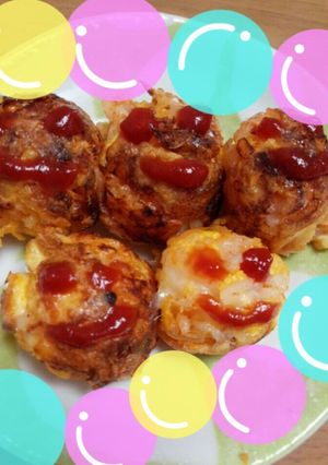 ♡たこ焼き器de一口オムライス♡-レシピのメイン写真