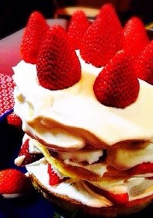 ホットケーキで簡単ショートケーキ☆-レシピのメイン写真
