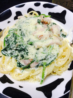 ほうれん草とベーコンの濃厚クリームパスタ-レシピのメイン写真