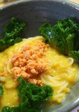 鮭とプチベールのコーンクリームパスタ-レシピのメイン写真