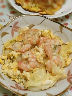 フライパンで簡単♪白菜とエビの卵とじ-レシピのメイン写真