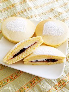 しっとりパンケーキサンドあんこ生クリーム-レシピのメイン写真