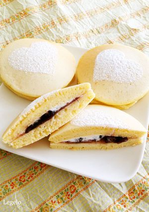 しっとりパンケーキサンドあんこ生クリーム-レシピのメイン写真