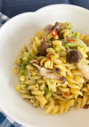 電子レンジで簡単！きのことツナのフジッリ-レシピのメイン写真