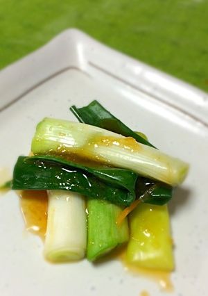宮城旬野菜！農家直伝仙台曲がりねぎ和え物-レシピのメイン写真