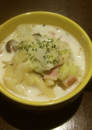 白菜とマカロニのお腹いっぱいスープ-レシピのメイン写真