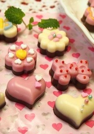 溶かして固めるだけ♡ラブリー2色ショコラ-レシピのメイン写真